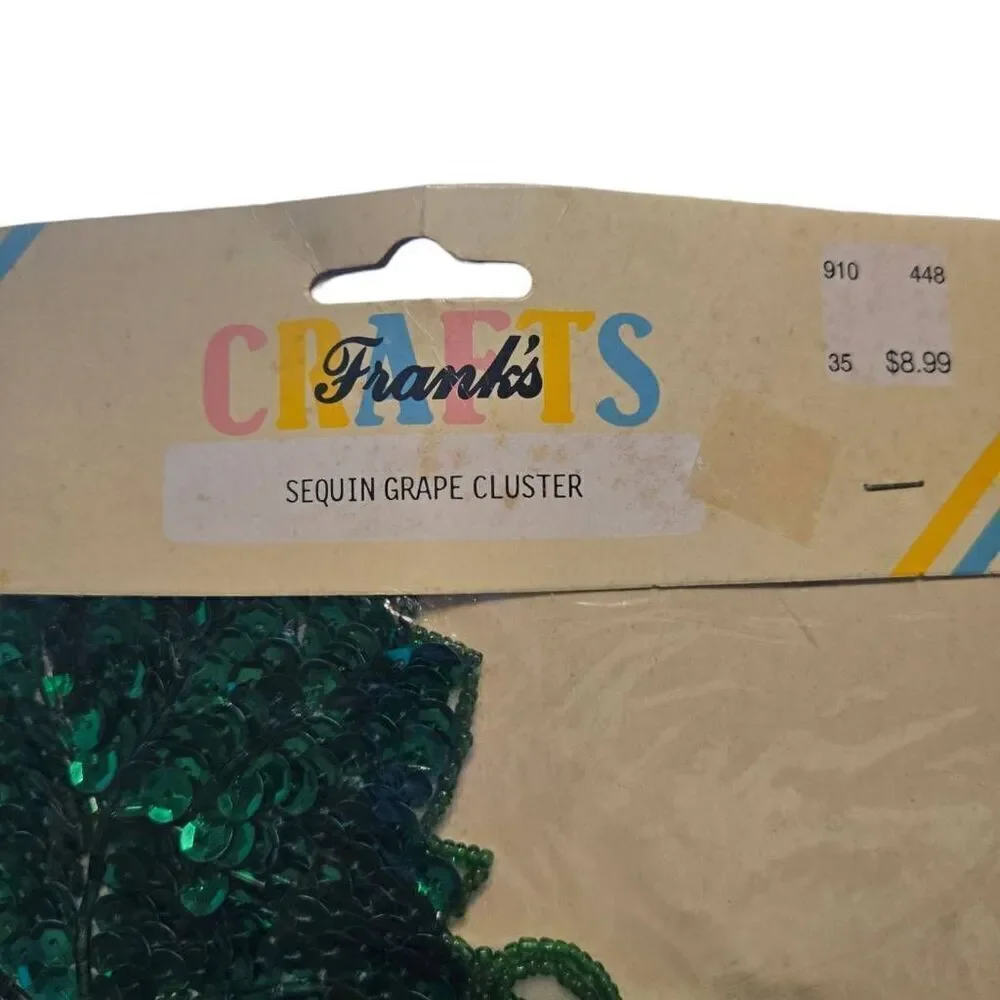 Vintage Frank crafts Sequin Grape Cluster Applique